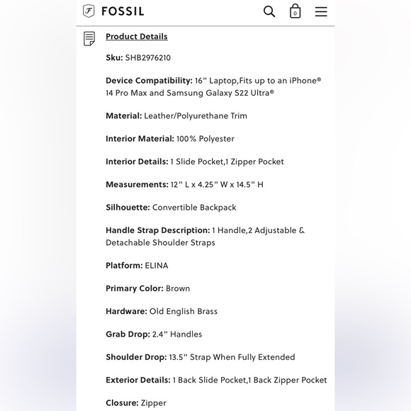 FOSSIL Backpack, Wallet, and Eyeglass Case - Picture 5 of 5